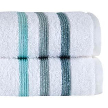 Set of Two White Turkish Cotton 27" X 54" Bath Towels HomeRoots
