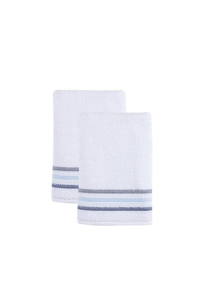 Set of Two White Turkish Cotton 27" X 54" Bath Towels HomeRoots