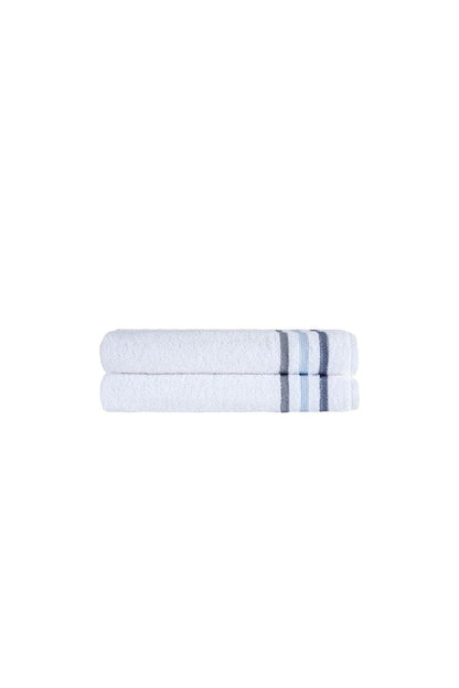 Set of Two White Turkish Cotton 27" X 54" Bath Towels HomeRoots