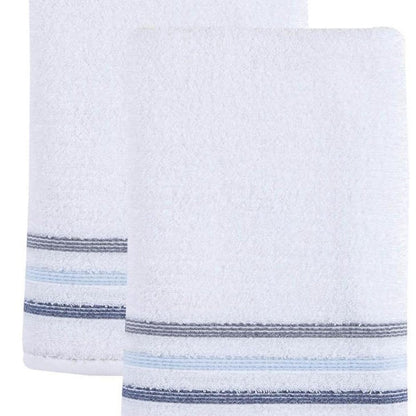 Set of Two White Turkish Cotton 27" X 54" Bath Towels HomeRoots