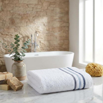 Set of Two White Turkish Cotton 27" X 54" Bath Towels HomeRoots