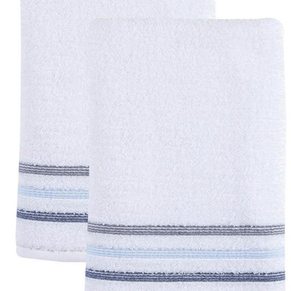 Set of Two White Turkish Cotton 27" X 54" Bath Towels HomeRoots