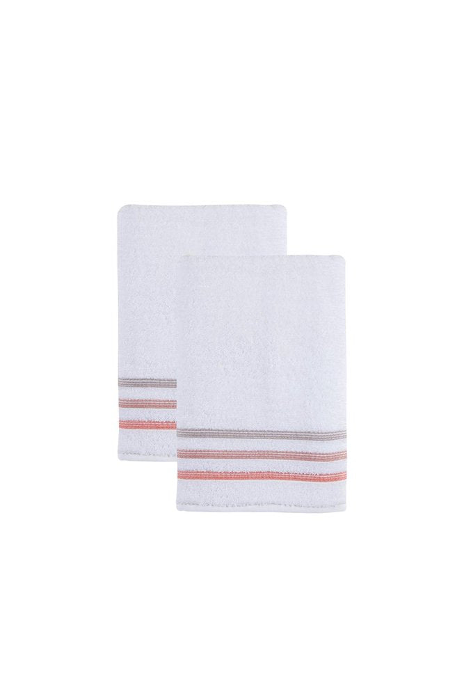 Set of Two White Turkish Cotton 27" X 54" Bath Towels HomeRoots