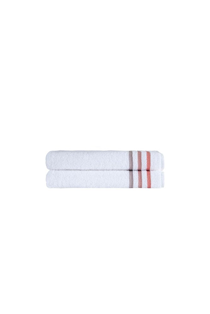 Set of Two White Turkish Cotton 27" X 54" Bath Towels HomeRoots