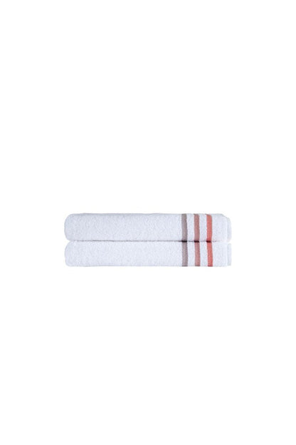 Set of Two White Turkish Cotton 27" X 54" Bath Towels HomeRoots