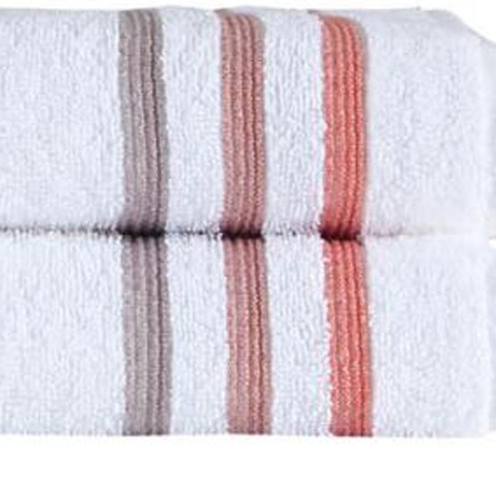 Set of Two White Turkish Cotton 27" X 54" Bath Towels HomeRoots