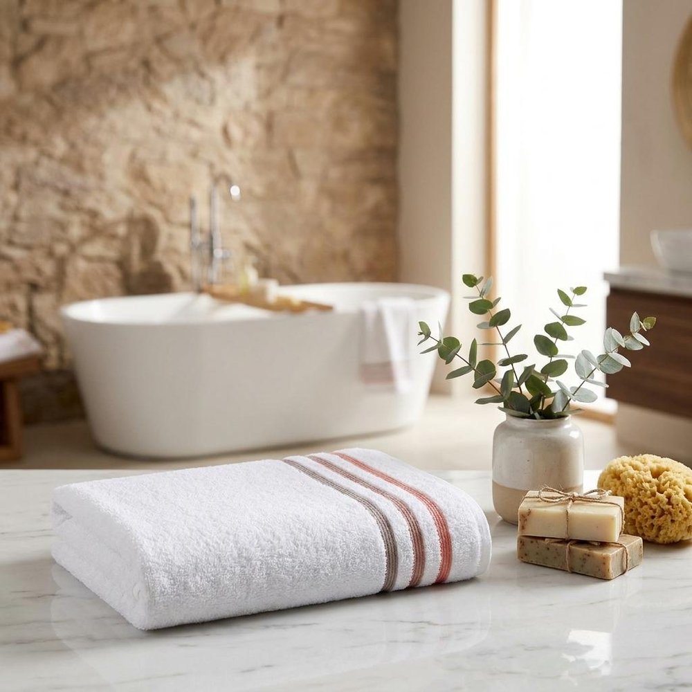 Set of Two White Turkish Cotton 27" X 54" Bath Towels HomeRoots