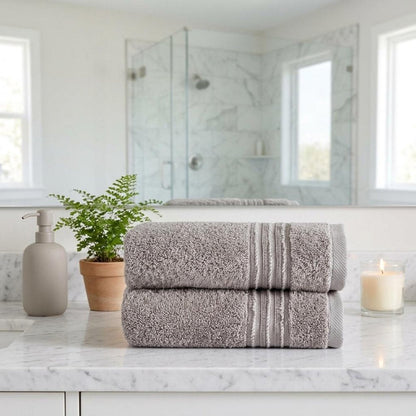 Set of Two Aqua Turkish Cotton 16" X 30" Hand Towels HomeRoots