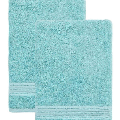 Set of Two Aqua Turkish Cotton 27" X 54" Bath Towels