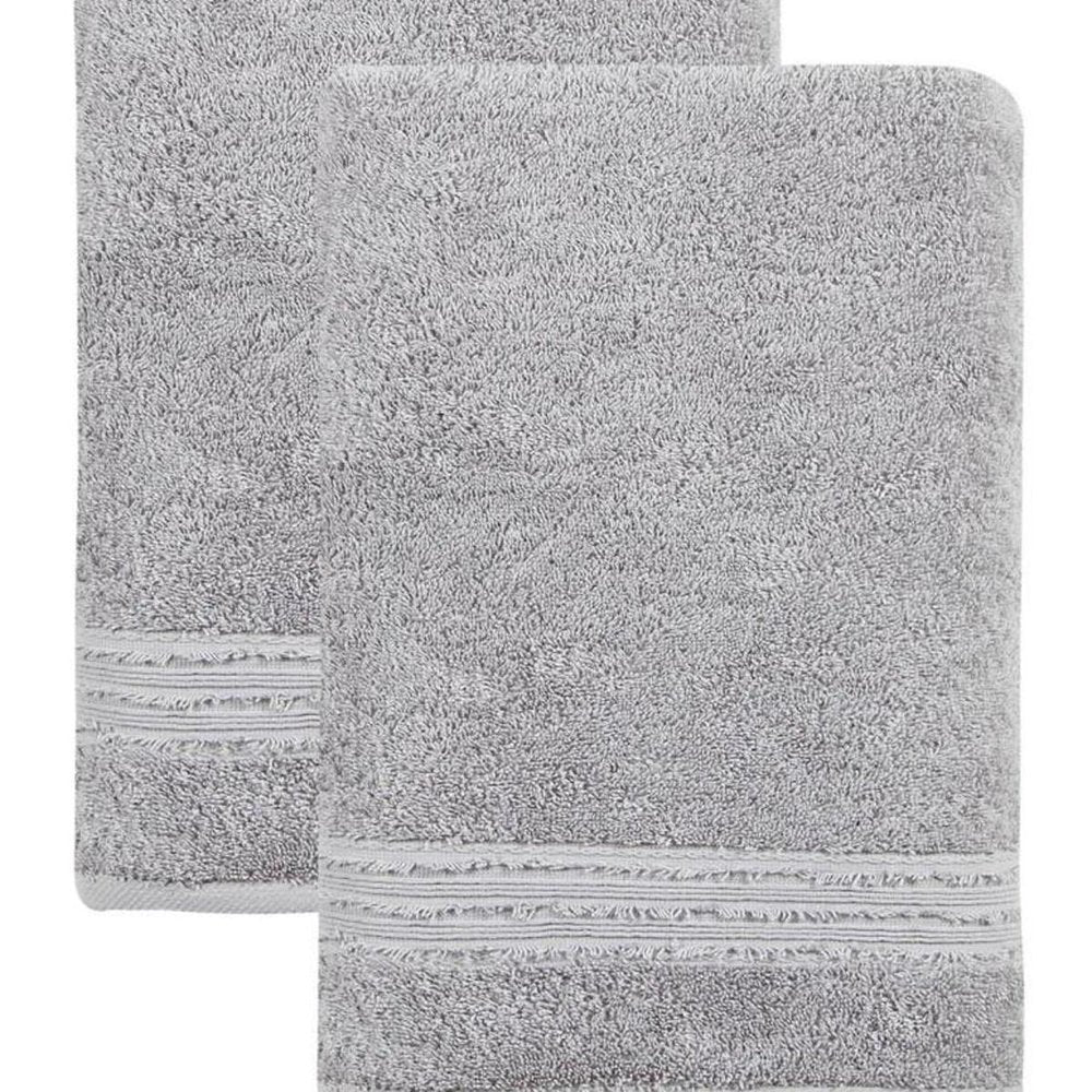 Set of Two Light Brown Turkish Cotton 27" X 54" Bath Towels HomeRoots