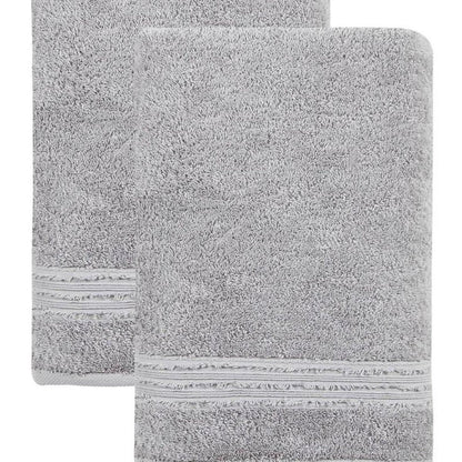 Set of Two Light Brown Turkish Cotton 27" X 54" Bath Towels HomeRoots