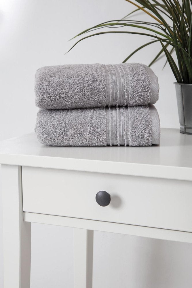 Set of Two Aqua Turkish Cotton 16" X 30" Hand Towels HomeRoots