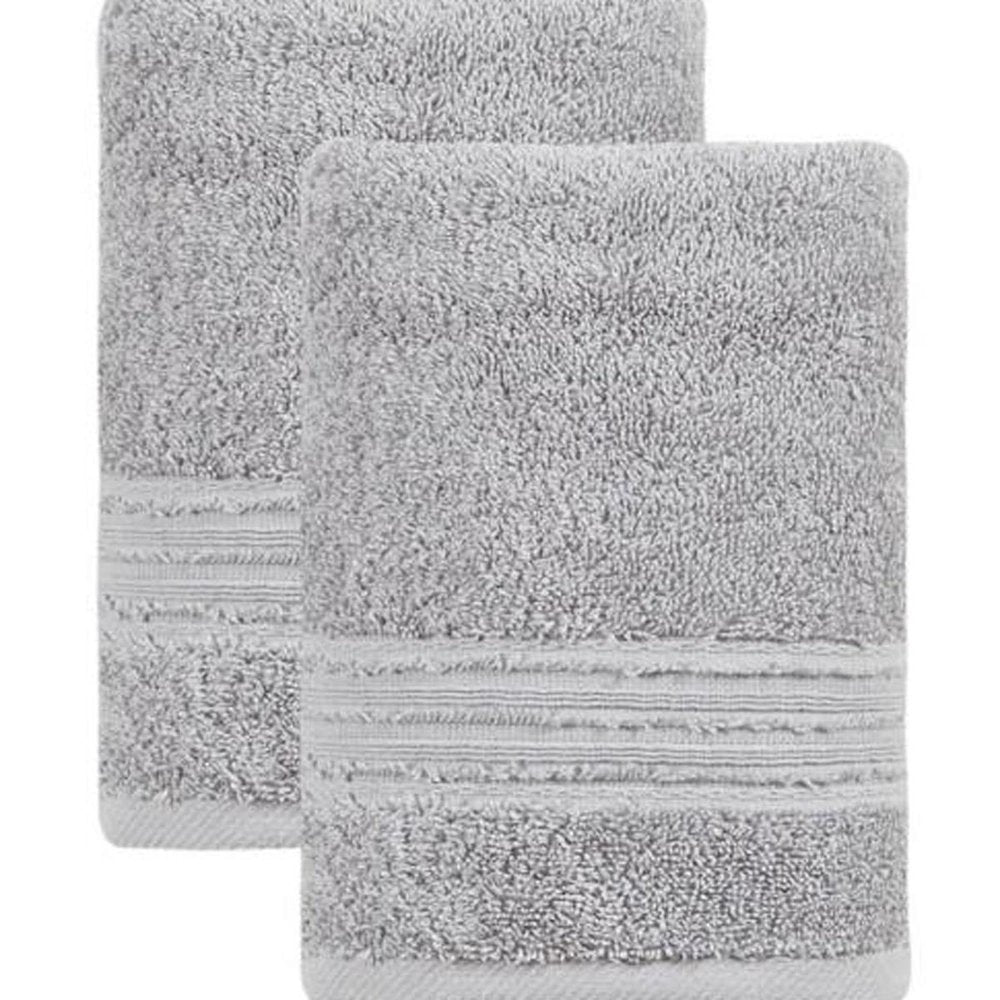Set of Two Aqua Turkish Cotton 16" X 30" Hand Towels HomeRoots