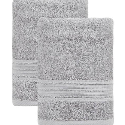Set of Two Aqua Turkish Cotton 16" X 30" Hand Towels HomeRoots
