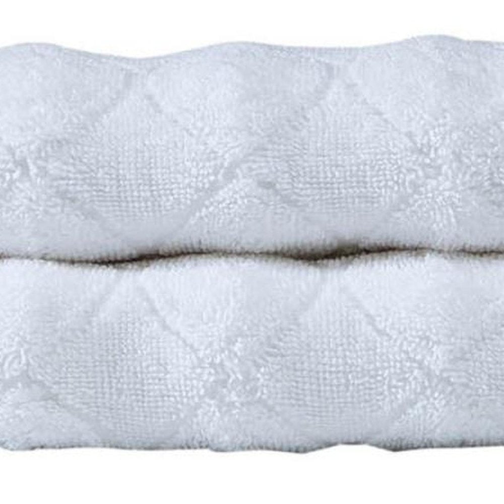 Set of Two Light Brown Geometric Turkish Cotton 16" X 30" Hand Towels — view 4
