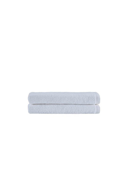 Set of Two White Turkish Cotton 27" X 54" Bath Towels HomeRoots