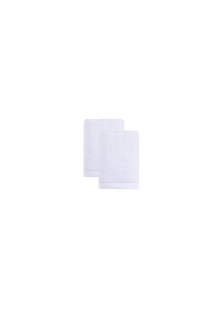 Set of Two White Turkish Cotton 16" X 30" Hand Towels — view 1