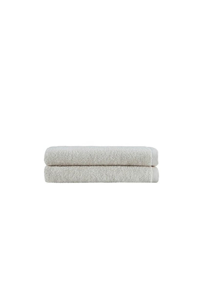 Set of Two White Turkish Cotton 27" X 54" Bath Towels HomeRoots