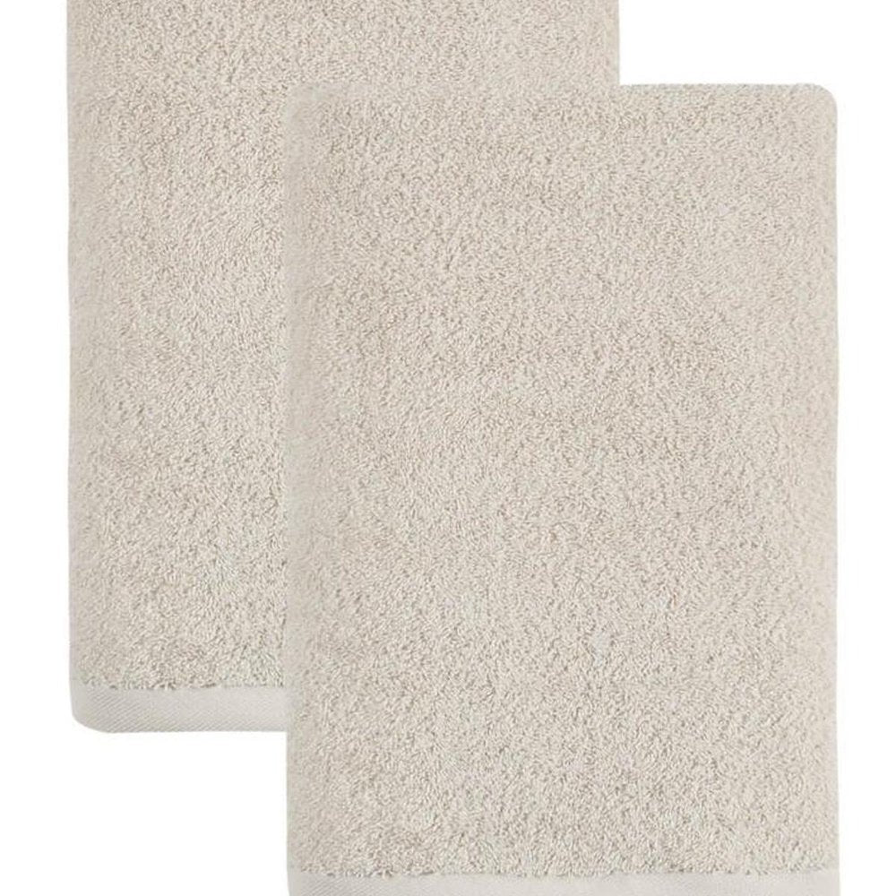 Set of Two White Turkish Cotton 27" X 54" Bath Towels — view 7