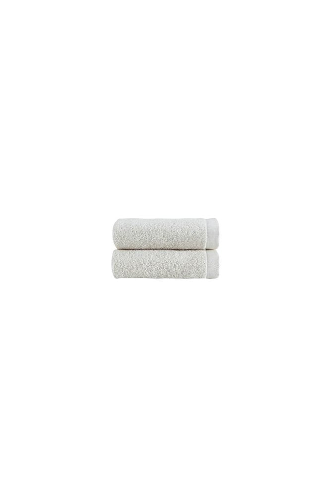 Set of Two White Turkish Cotton 16" X 30" Hand Towels HomeRoots