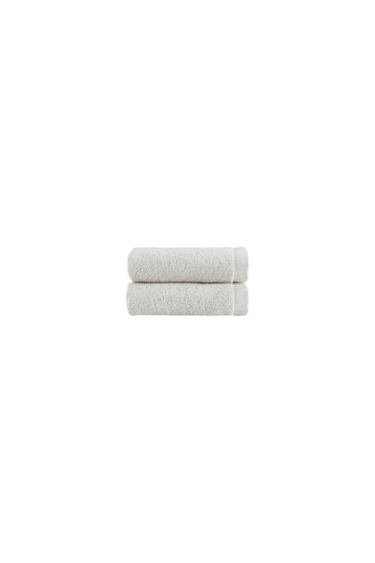 Set of Two White Turkish Cotton 16" X 30" Hand Towels HomeRoots