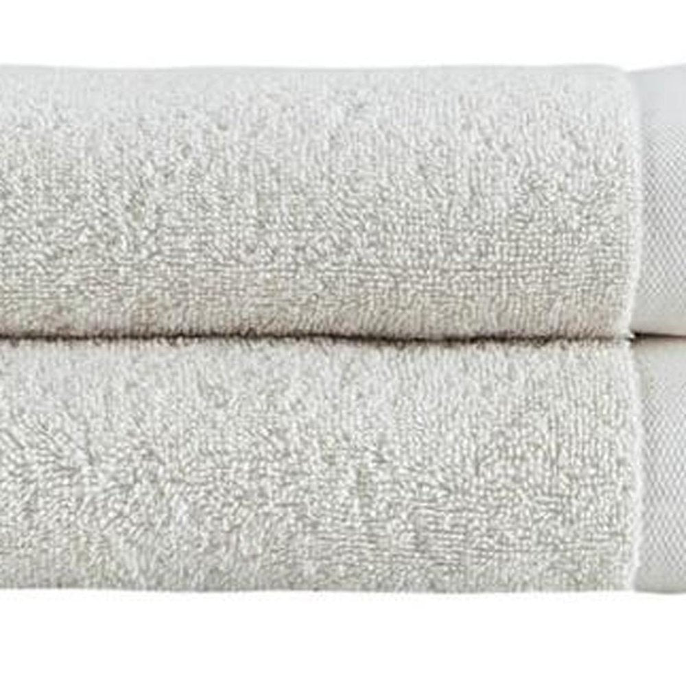 Set of Two White Turkish Cotton 16" X 30" Hand Towels HomeRoots
