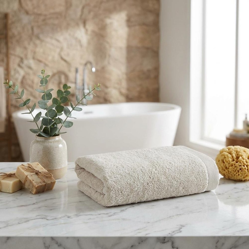 Set of Two White Turkish Cotton 16" X 30" Hand Towels — view 9