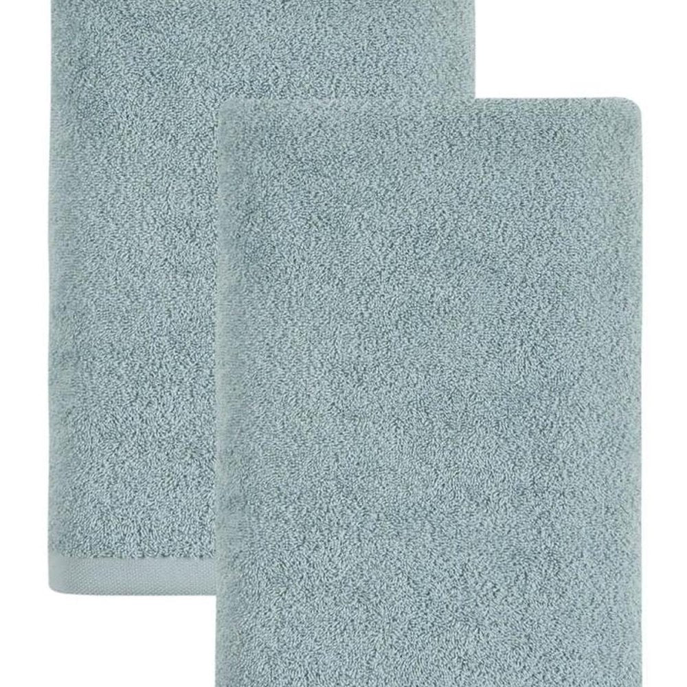 Set of Two White Turkish Cotton 27" X 54" Bath Towels HomeRoots