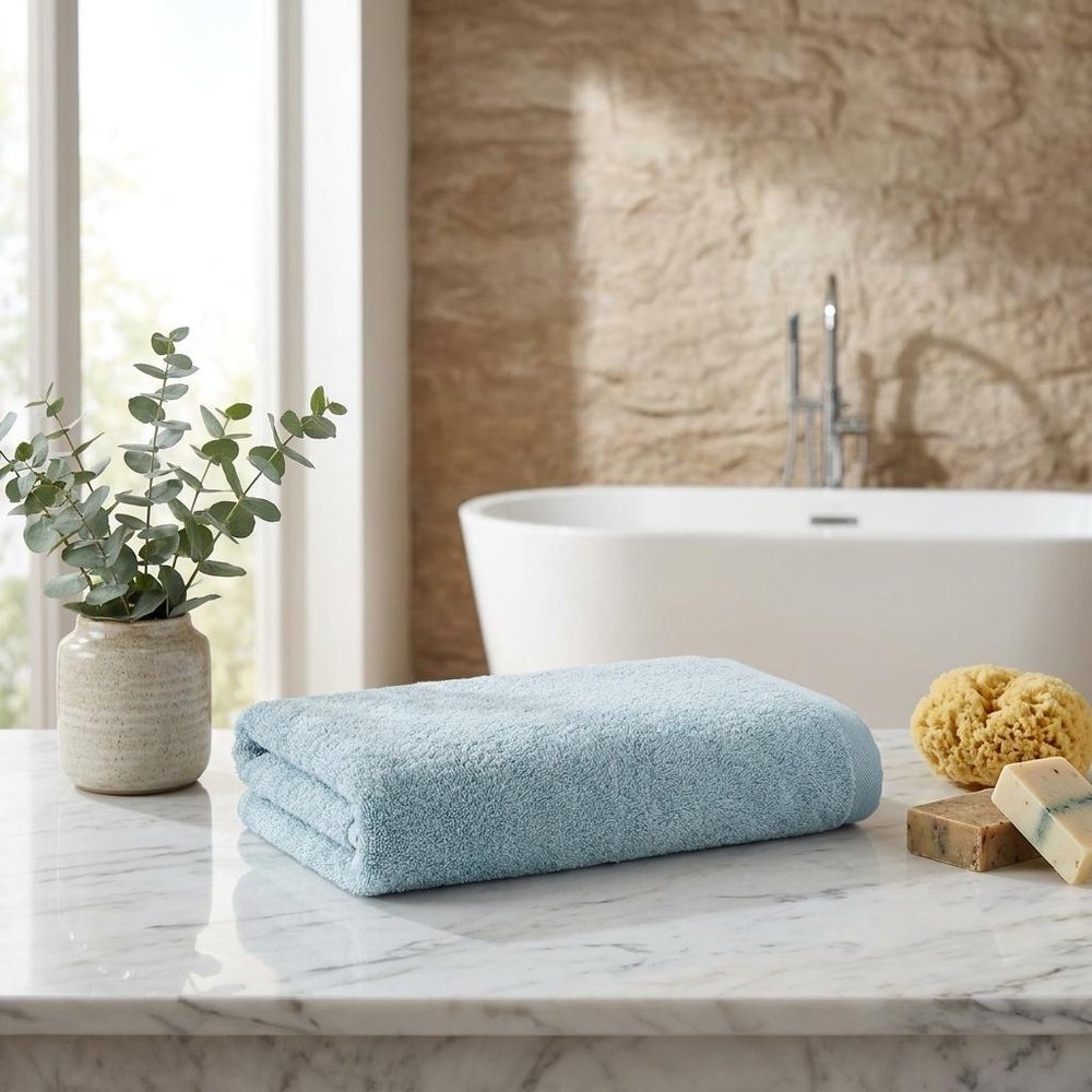 Set of Two White Turkish Cotton 27" X 54" Bath Towels — view 12