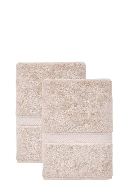 Set of Two White Turkish Cotton 27" X 54" Bath Towels HomeRoots