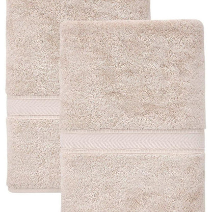 Set of Two White Turkish Cotton 27" X 54" Bath Towels HomeRoots
