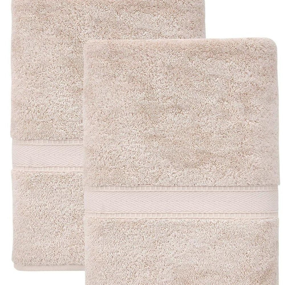Set of Two White Turkish Cotton 27" X 54" Bath Towels — view 8