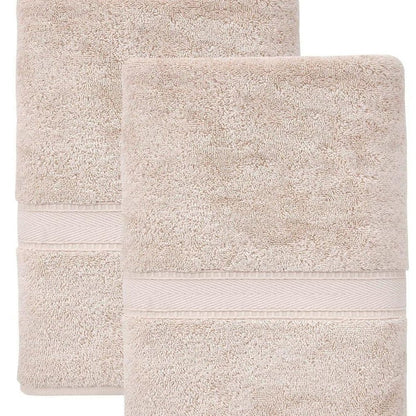 Set of Two White Turkish Cotton 27" X 54" Bath Towels HomeRoots