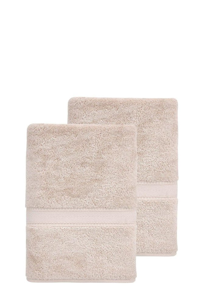 Set of Two White Turkish Cotton 27" X 54" Bath Towels HomeRoots