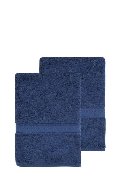Set of Two White Turkish Cotton 27" X 54" Bath Towels HomeRoots