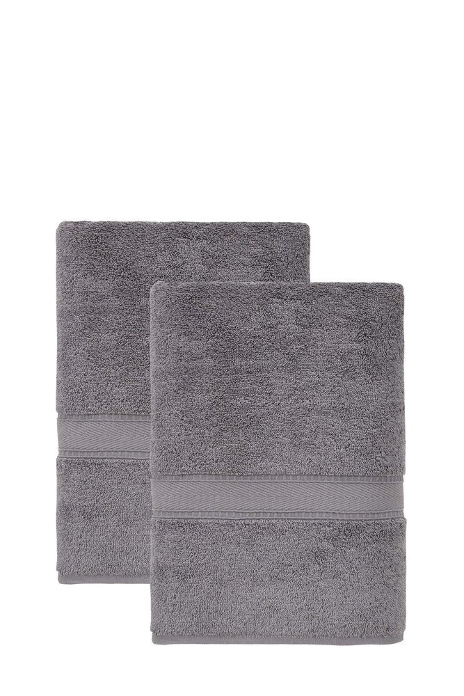 Set of Two White Turkish Cotton 27" X 54" Bath Towels HomeRoots