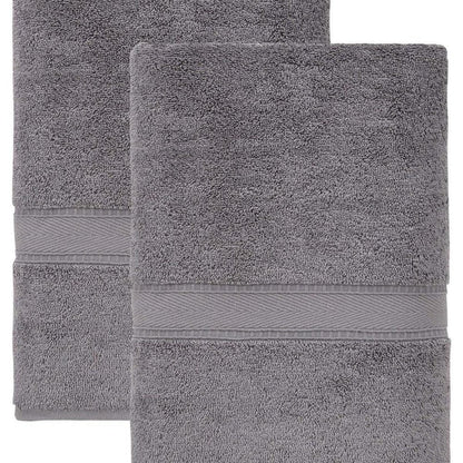 Set of Two White Turkish Cotton 27" X 54" Bath Towels HomeRoots