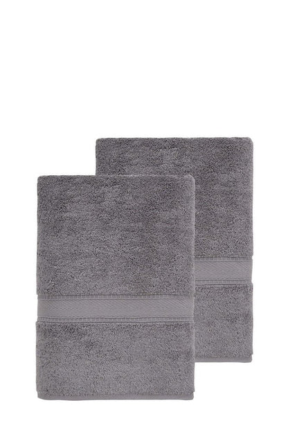 Set of Two White Turkish Cotton 27" X 54" Bath Towels HomeRoots