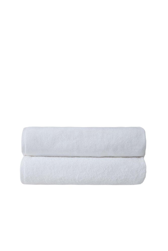 Set of Two White Turkish Cotton 40" X 70" Bath Sheets — view 2