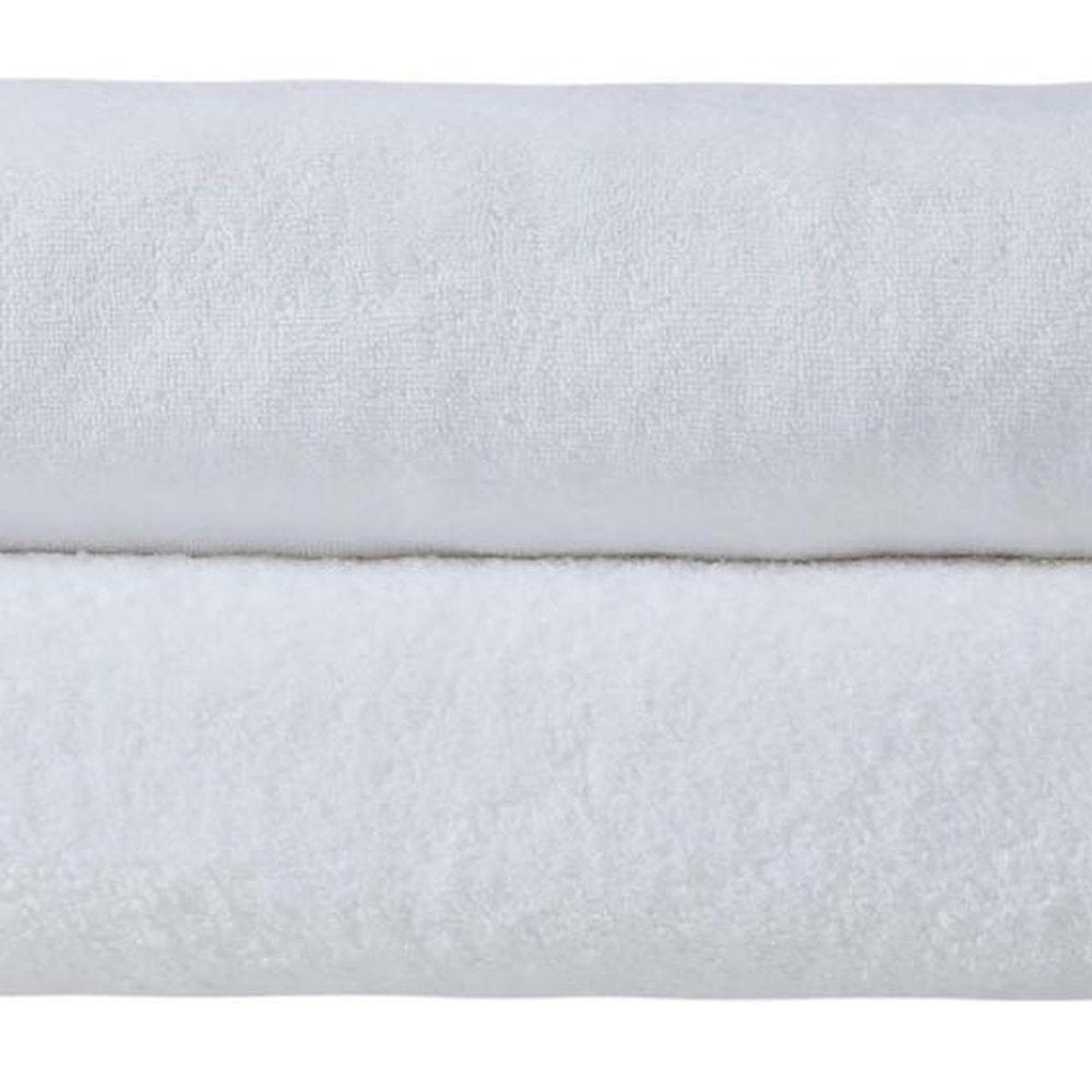 Set of Two White Turkish Cotton 40" X 70" Bath Sheets HomeRoots