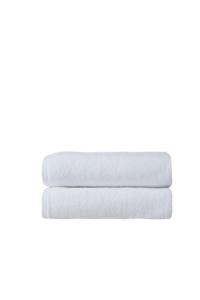 Set of Two White Turkish Cotton 27" X 54" Bath Towels — view 2