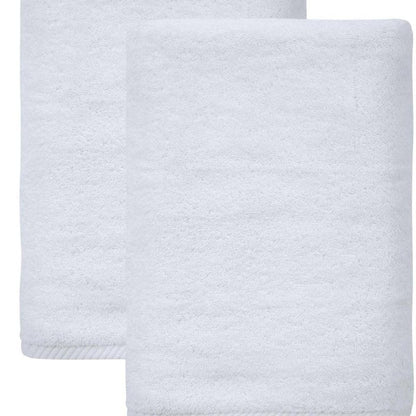 Set of Two White Turkish Cotton 27" X 54" Bath Towels HomeRoots