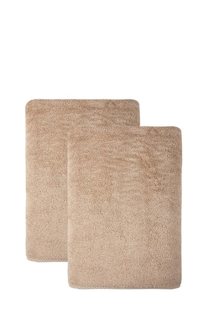 Set of Two White Turkish Cotton 27" X 54" Bath Towels HomeRoots