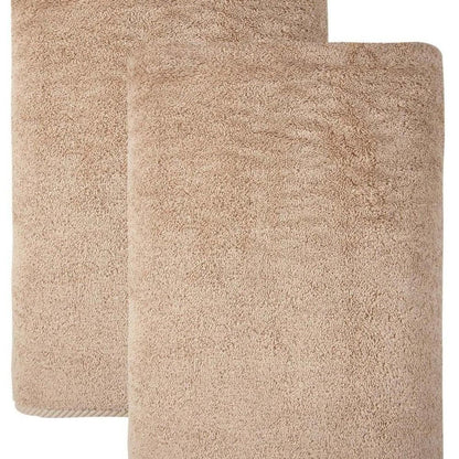 Set of Two White Turkish Cotton 27" X 54" Bath Towels HomeRoots