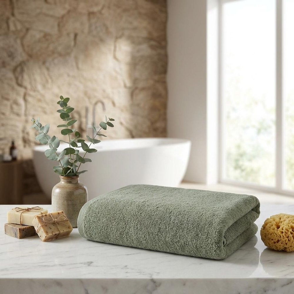 Set of Two White Turkish Cotton 40" X 70" Bath Sheets — view 14