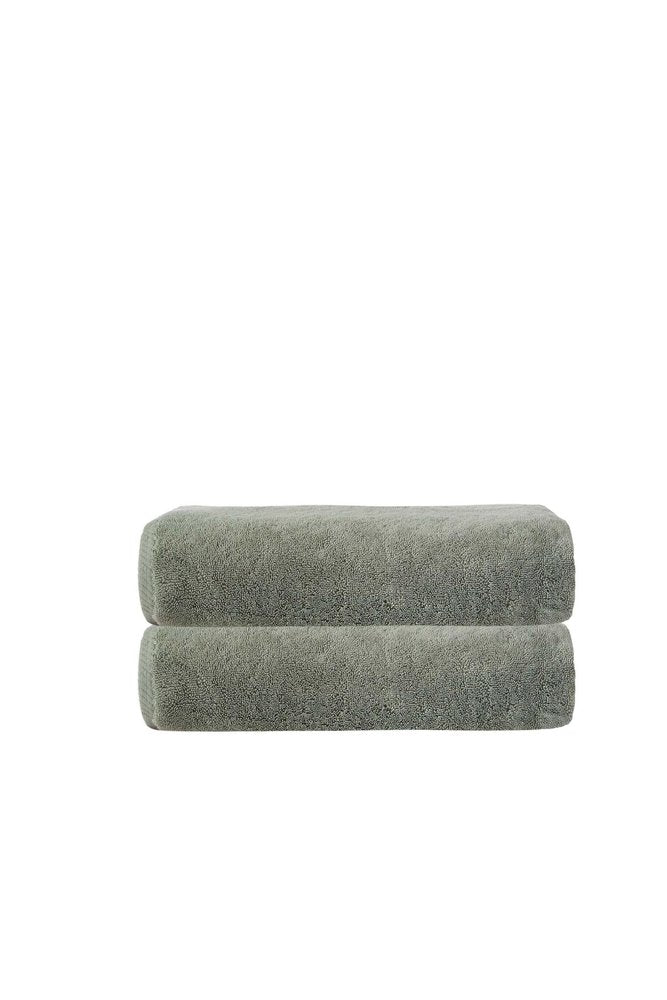 Set of Two White Turkish Cotton 27" X 54" Bath Towels — view 13