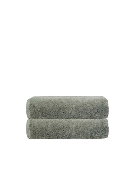Set of Two White Turkish Cotton 27" X 54" Bath Towels HomeRoots