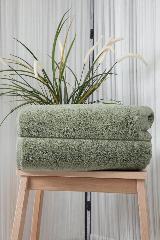 Set of Two White Turkish Cotton 27" X 54" Bath Towels — view 14