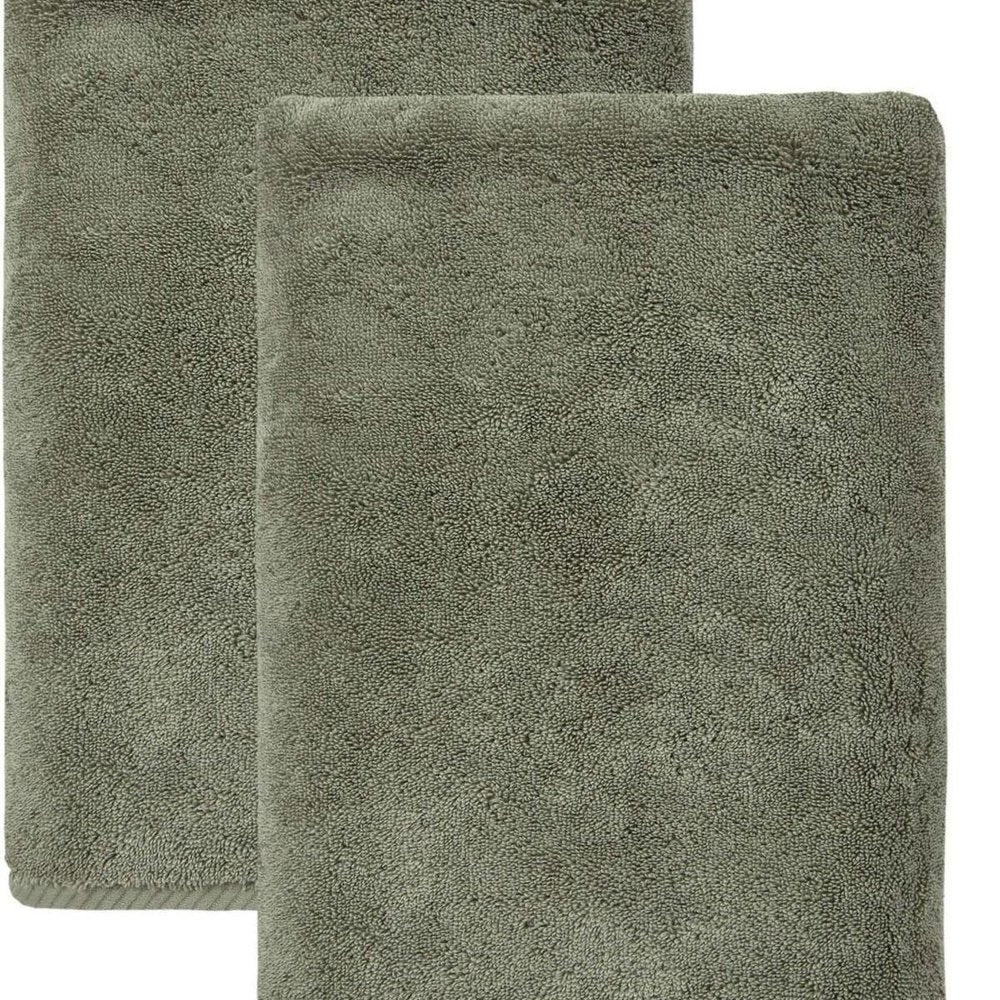 Set of Two White Turkish Cotton 27" X 54" Bath Towels HomeRoots