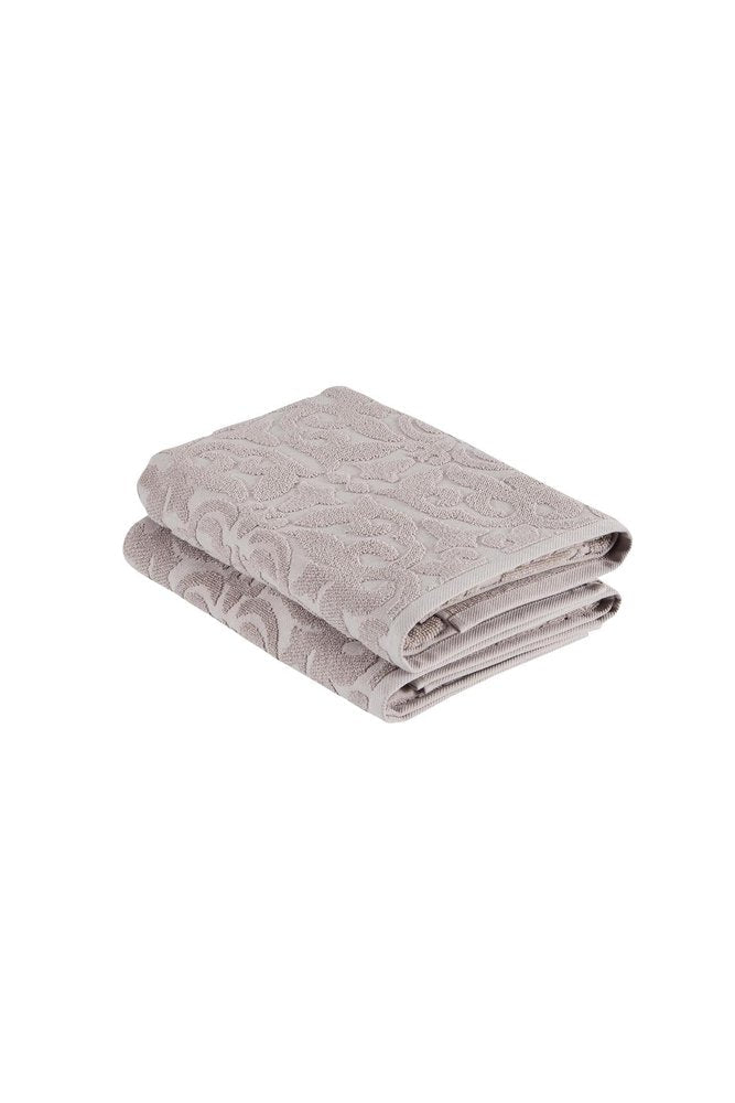 Set of Two Brown Floral Turkish Cotton 27" X 54" Bath Towels HomeRoots